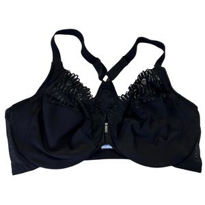 GLAMORISE plus size womens black Front Closure T-Back WonderWire Bra size 36 DD
